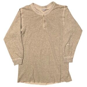 VTG Duofold Thermal Henley Shirt Mens M Two Layer Fabric Long Sleeve Wool 622